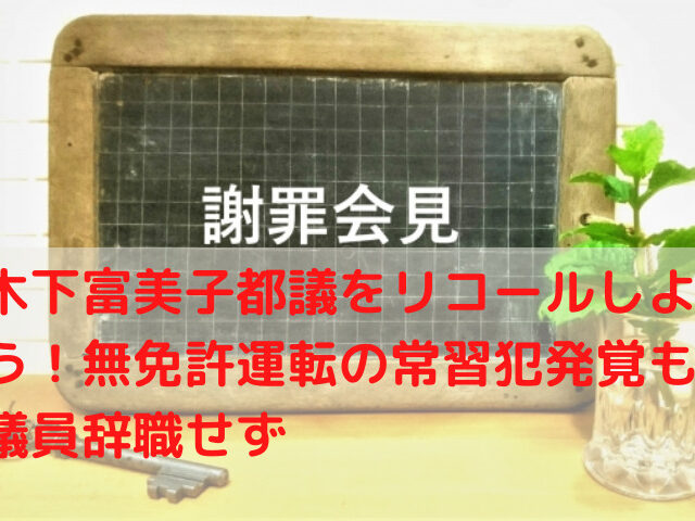 木下富美子都議をリコールしよう 無免許運転の常習犯発覚も議員辞職せず Happytime5